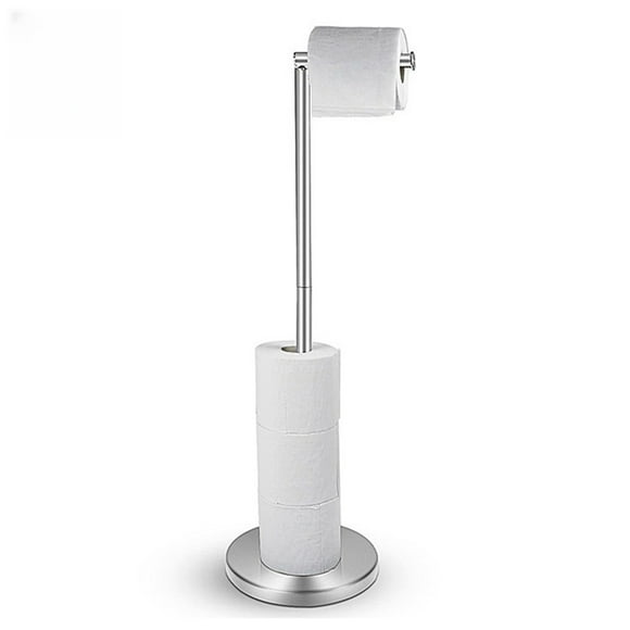 Soporte De Pañuelo De Acero Inoxidable Altura 565 Mm (Base Redonda, Barra Horizontal, Plata)