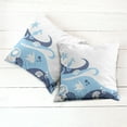 thumbnail image 6 of Ambesonne Ocean Throw Pillow Cover 2 Pack, Deep Sealife Creatures, 24", Navy Blue Aqua and White, 6 of 7