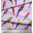 thumbnail image 2 of Soimoi Purple Cotton Poplin Fabric Macaw Parrot Bird Fabric Prints By Yard 42 Inch Wide, 2 of 3
