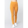 thumbnail image 1 of Saronite Basics High Waisted Full Length Ponte Pants, Deep Mustard (Women's), 1 of 4