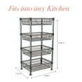 thumbnail image 4 of Kitchen Details Slim 4-Shelf Plastic Freestanding Shelves, Smoke Gray, 4 of 8