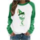 thumbnail image 2 of Xuyuer St. Patrick's Day Sweatshirt for Women Irish Shamrock Pullover Shirts Tops Raglan Sleeve Lucky Leaf Clover Shirt, 2 of 5