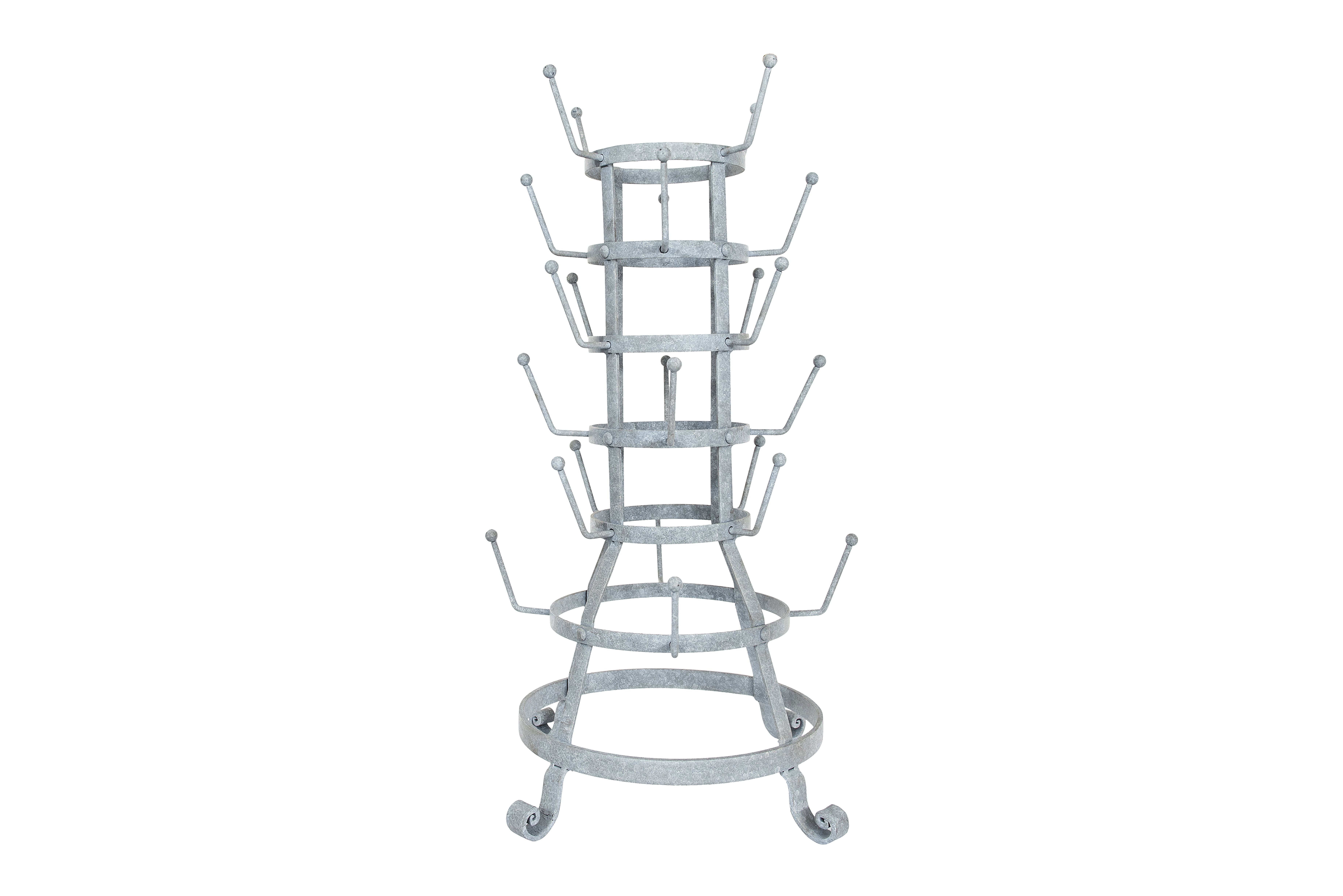 Woven Paths Galvanized Iron Bottle Holder with 24 Hooks, 13.75" x 13.75