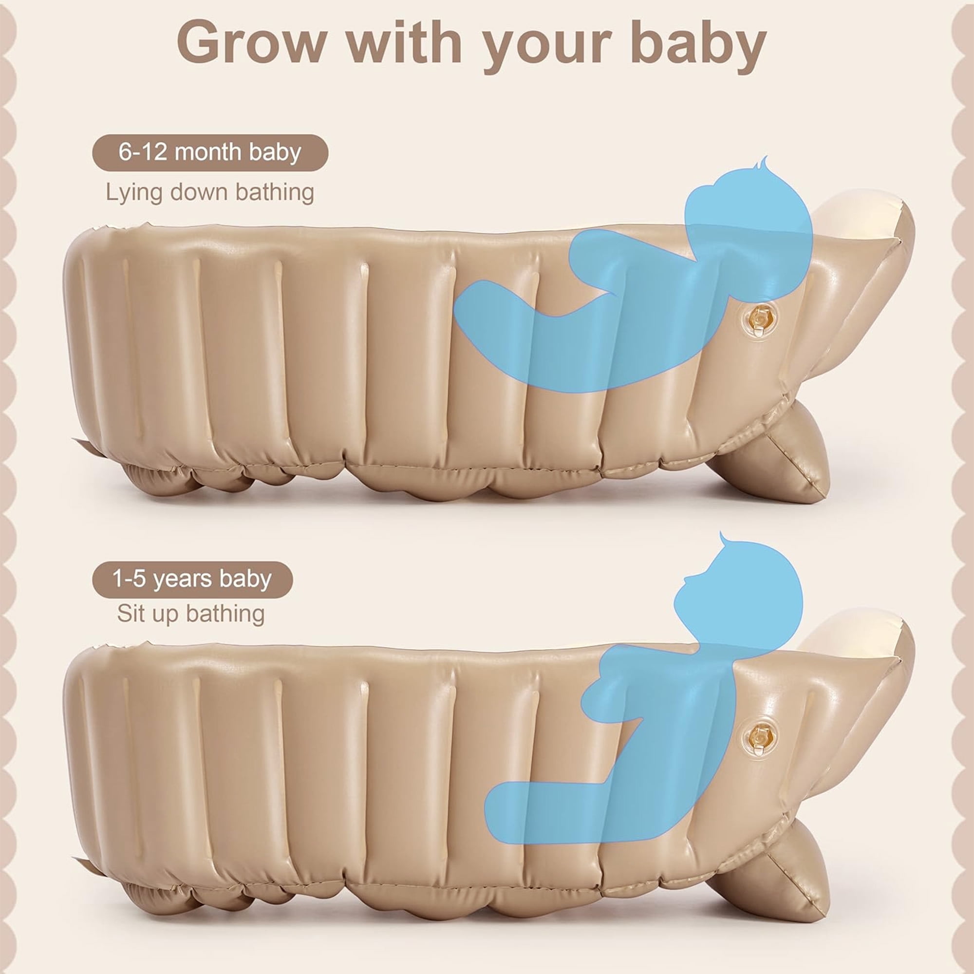 Morfone Inflatable Baby Bathtub, Portable with Air Pump photo 4