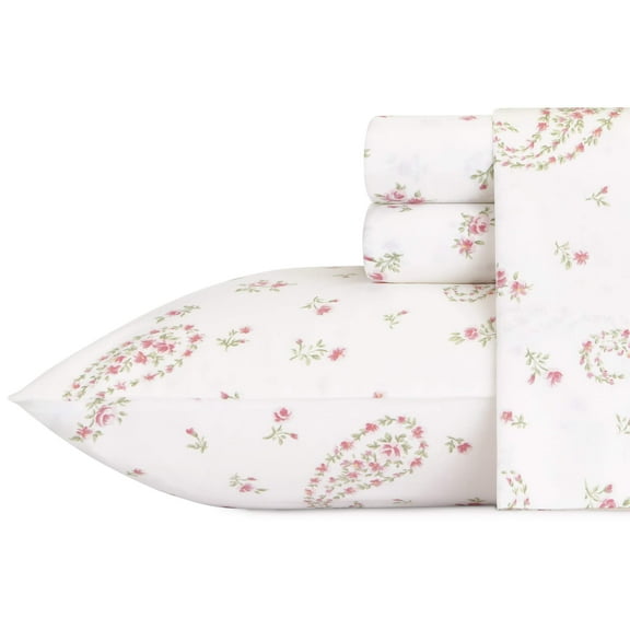 laura ashley lifestyles 4-piece bristol paisley 300 thread count sheet set
