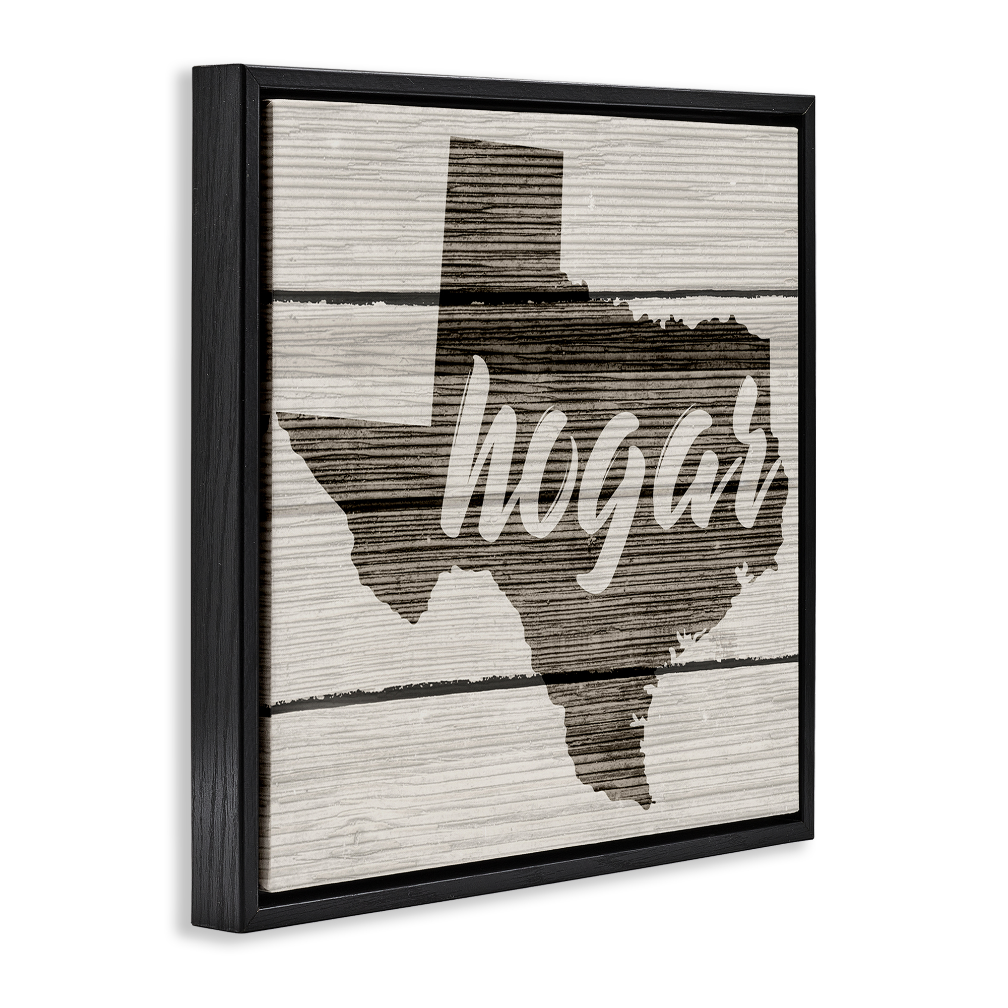Stupell Industries Hogar Estado de Texas U.S. States and Territories Painting Black Floater Framed Art Print Wall Art, 25 x 25