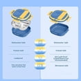thumbnail image 3 of Caja Bento para Niños de Acero Inoxidable, A Prueba de Fugas, 3 Compartimentos, Lonchera con Cubiertos, Tamaños de Porciones Ideales para Edades de 1 A 3 Años, Azul, 3 of 5