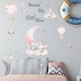 thumbnail image 4 of Pegatinas de pared de elefante, globo aerostático rosa, luna, estrellas grises, pegatinas de pared para guardería, sala de estar, dormitorio, decoración del hogar, 4 of 5