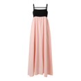 thumbnail image 6 of Women's Maxi Dress Summer Travel Outfits Contrast Trim Spaghetti Straps Sleeveless for Casual Beach Wear, 6 of 8