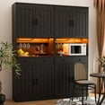 thumbnail image 5 of 76" Tall Kitchen Pantry Storage Cabinet with Microwave Stand, Freestanding Kitchen Pantry Cabinet with Storage, Cupboard Cabinet for Kitchen, 5 of 14