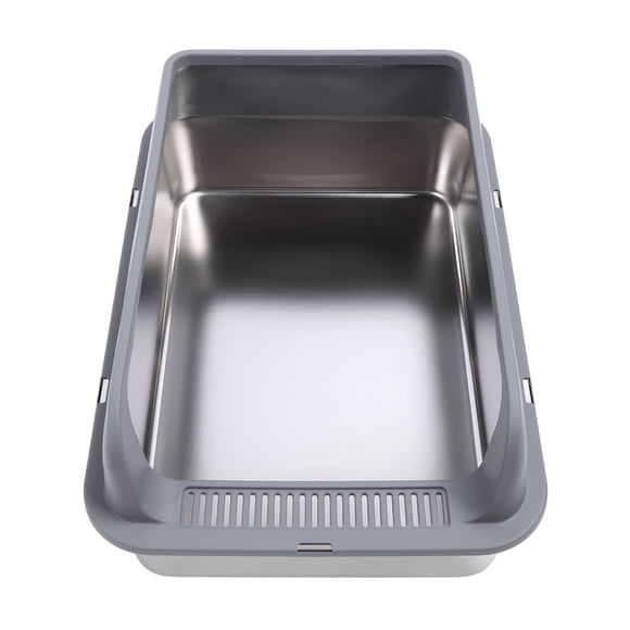 CAJA de Para Gatos Cerrada de Acero inoxidable con tapa, Caja de para Gatos Cerrada Grande para Gatos Grandes, Bandeja de Metal Con Recinto de