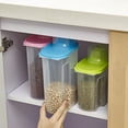 thumbnail image 2 of Sealed Jar with Lid Food Cereal Container Food Storage Dispenser Container PP Kitchen Rice Cereal Bean Preservation Box, 2.5L, Blue, 2 of 6