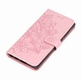 thumbnail image 4 of Funda tipo billetera para Galaxy S22 Ultra Funda protectora tipo billetera de cuero PU con tapa abatible con soporte para ranura para tarjetas Flor de siete pétalos en relieve Oro rosa, 4 of 10