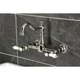 thumbnail image 3 of Kingston Brass KS1266BPL Bel-Air Double-Handle Wall-Mount Bridge Kitchen Faucet, Polished Nickel, 3 of 7