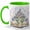 Green, variant on Fairytale Castle Book Coffee Mug, Watercolor Castle Storybook Design, 11 oz Ceramic Cup