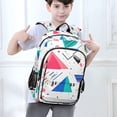 thumbnail image 6 of FORMRS Unisex School Backpack 17" Student Travel Bag with Laptop Compartment, Green Retro Triangles, 6 of 7