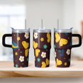 thumbnail image 2 of Butterfly 20oz Stainless Steel Tumbler with Handle and Straw – Insulated Travel Cup with Sliding Lid, 360° Full Wrap Printed Mug for Home, Outdoor & Sports Use, Spring, 2 of 6