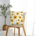 thumbnail image 5 of Honeii Sunflowers Print Throw Pillow, Square Decorative Pillow Forms Soft Fluffy Plump Pillow Decorative Pillow Inserts,Couch Pillows-24"x24", 5 of 7