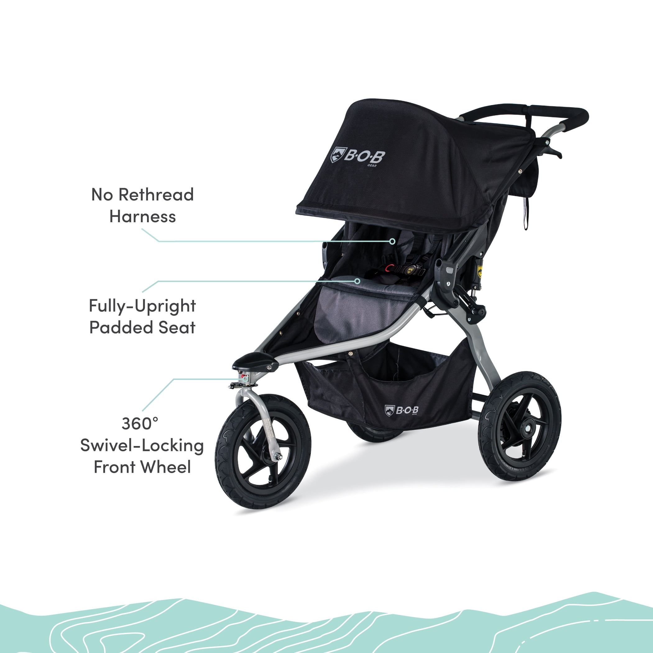 Bob Gear Rambler Travel System With B Safe Gen2 Infant Car Seat Black Walmart Com Bob Gear Rambler Travel System With B Safe Gen2 Infant Car Seat Black Walmart Com