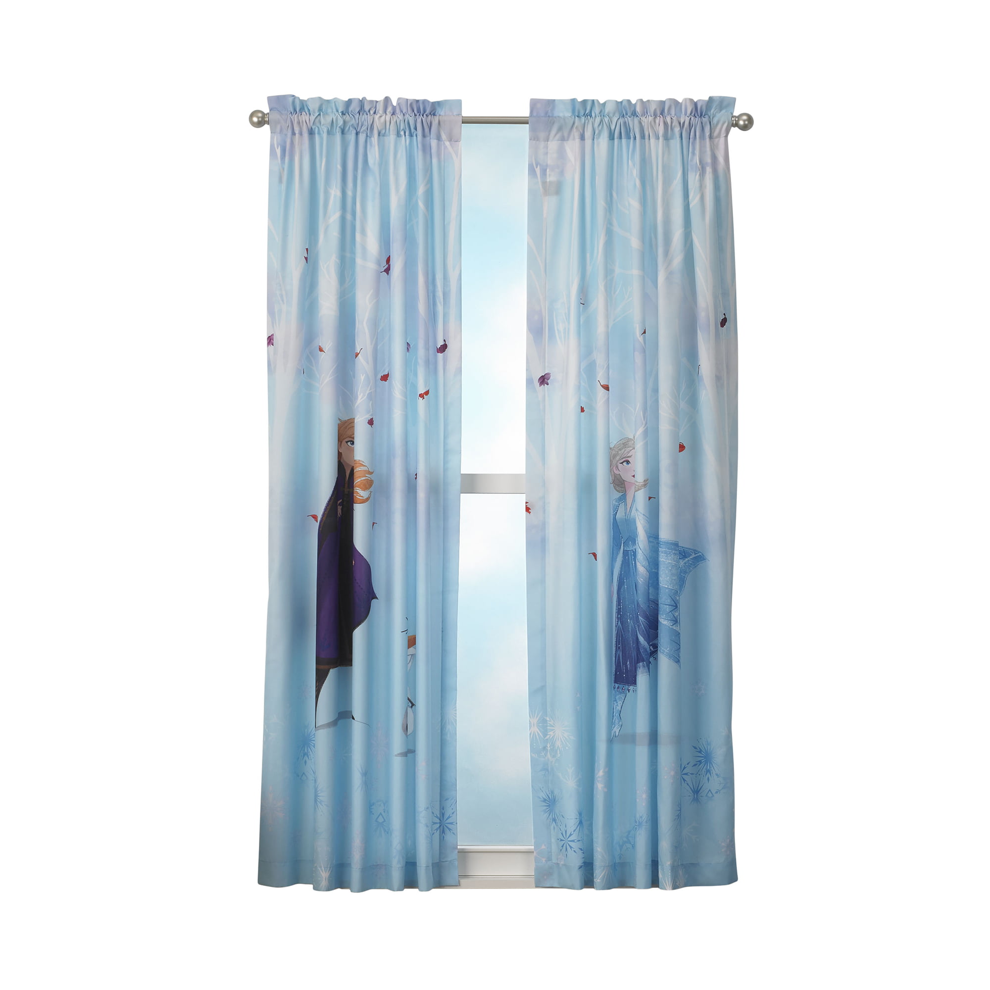 Disney Frozen Kids Bedroom Window Curtains 2 Panel Set 63inch Length Blue Com