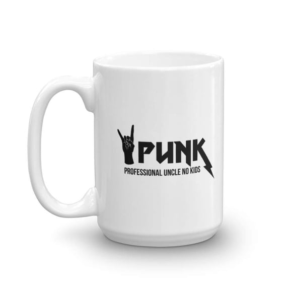 Professional Uncle No Kids Hand Horn Punk Coffee & Tea Gift Mug, Awesome Birthday Gifts For Your Favorite Uncle (15oz)