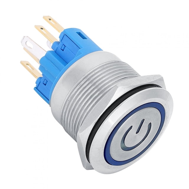Interruptor de Botón de Metal BuyWeek 2 Piezas 22 mm CA 220 V 6 Pines