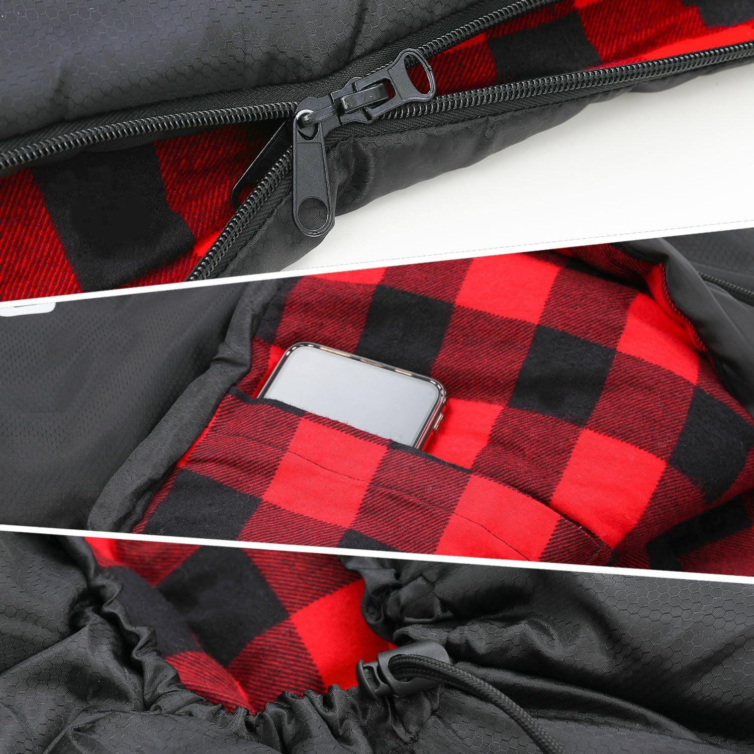 Sleeping Bag Cold Weather Bags for Adults 0 Degree with Pillow Extra Large Flannel Big and Tall XXL Warm Winter Zero Camping