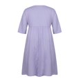 thumbnail image 4 of CHUANK Robe Maxi Ample à Manches Longues en Coton et Lin pour Femmes, Grande Taille, Unie, Boutonnée, 4 of 7