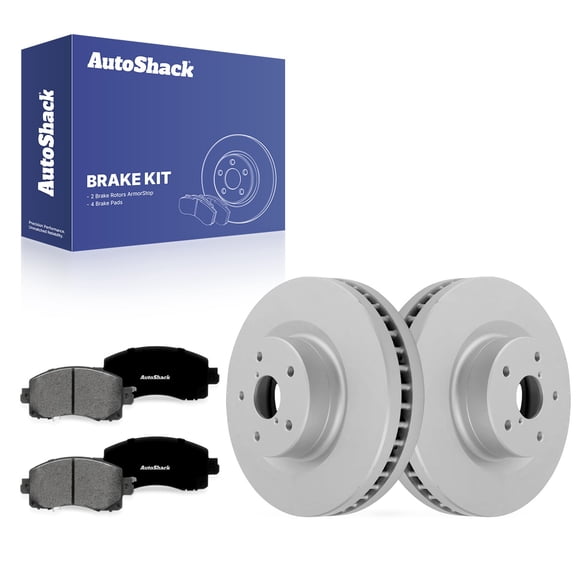 AutoShack Front Vented Coated Brake Rotors   Premium Ceramic Pads 6-PC Brake Kit Replacement for 2019-2025 Subaru Forester 2020-2025 Subaru Outback ArmorStop 12.4" (315 mm)