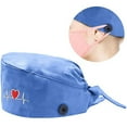 thumbnail image 2 of iHPH7 Scrub Cap Nurse Hat Ponytail Scrub Cap Nurse Caps for Women Surgical Caps, Sky Blue One Size, 2 of 3