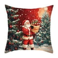 thumbnail image 5 of ​Christmas Throw Pillow with Snowman Design, Festive Red Background Holiday Decor for Sofa Couch Living Room Seasonal Home Decoration​​ D, 5 of 6