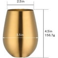 thumbnail image 2 of Nvzi Father's Day Gift Mingcheng 17 oz Stainless Steel Stemless Wine Glass, Outdoor Portable Wine Tumbler for the Pool, Camping, Cookouts, Travel - Set of 2 Metal Drinking Cups(Gold), 2 of 5
