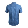 thumbnail image 3 of MODA NOVA Big & Tall Men's Short Sleeves Button Down Fish Bone Prints Shirt Teal 46, 3 of 6