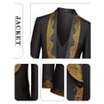 thumbnail image 3 of Beauty-Emily Men's 3-Piece Suit Set with Gold Accents – Blazer, Vest & Pants with Dust Bag, Formal Outfit for Wedding, Business & Gala, 3 of 9