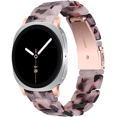 HCTian Resin Band Compatible with Samsung Galaxy Watch 8 40mm 44mm / 8 Classic 46mm 2025, Waterproof & Lightweight Bracelet Wristband Replacement with Stainless Steel Buckle, Fashion Strap