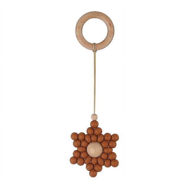 Pentagram Style Bebé infantil gimnasio marco colgante anillo de madera cuentas de silicona mordedor cochecito sonajero