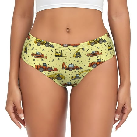 Womens Underwear - Cartoon Car Yellow No Show Seamless Underwear for Women  Soft Stretch Womens Panties  Hipster Ladies Panties Bikini Underwear Briefs