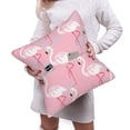thumbnail image 6 of Bingfone Pink Flamingo Linen Throw Pillow Covers Cushion Case Pocket Button Vintage Farmhouse Pillowcase-20"x20", 6 of 9