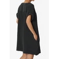 thumbnail image 4 of Robe Mini Babydoll en Gaze de Coton à Manches Courtes Col en V Décontractée pour Femmes, 4 of 7