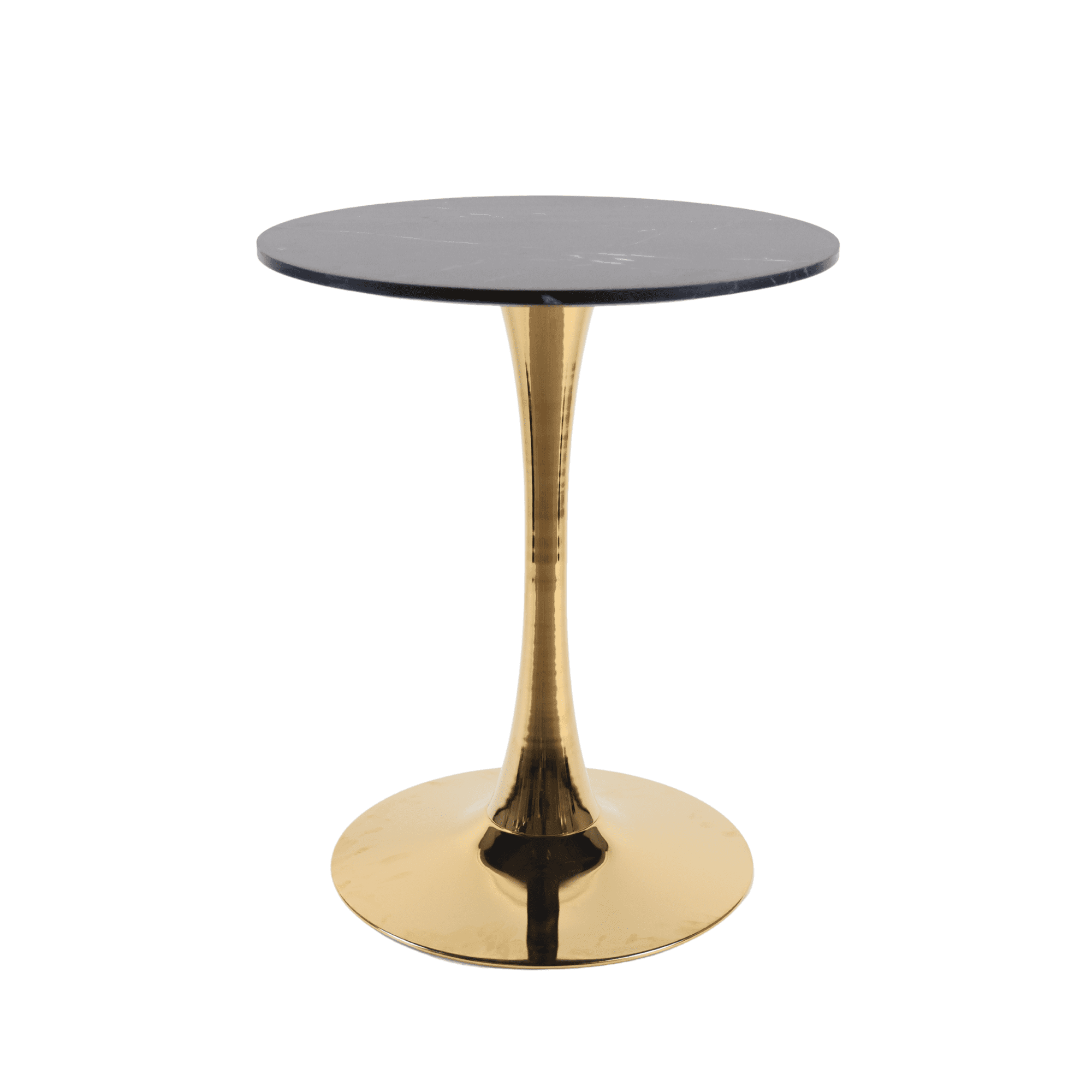 Euroco 23.6" Round Dinning Table for 2-4,Modern Kitchen Table with Metal Pedestal Base & Tulip Design for Dining, Tea & Lounge,Black