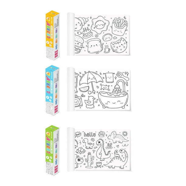 3 Pack Drawing Roll for Kids,Drawing Paper Roll DIY Drawing Color