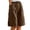 v#16Brown82, variant on Rggeeun Women'S Pants Solid Color Elastic High Waist Knee Length Wide Leg Loose Fit Breathable Pleated With Side Pockets & Front Button For Outdoor Play Fashion Bottoms,Red,Xxl