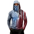 thumbnail image 2 of Men's Workout Long Sleeve Fishing Hoodies UPF 50+ Sun Protection USA 250th Anniversary Flag Print Dry Fit Sun Shirt, 2 of 4