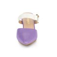 thumbnail image 6 of BLISSFUL STEP Women's Pointy Toe Block Heel Dress Mules Pumps Purple White 5, 6 of 7