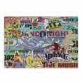 thumbnail image 1 of Grunge Cutting Board, Grunge Art with Details Old Torn Posters Advertisement Adds Modern Art Print, Decorative Tempered Glass Cutting and Serving Board, Small Size, Yellow Blue, by Ambesonne, 1 of 1