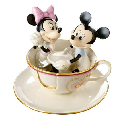 - Lenox Ivory Fine China Mickey's Teacup Figurine with Gold Accents