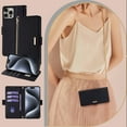 thumbnail image 2 of for iPhone 12 Pro Max Wallet Flip Case, Elegant Wrist Strap and Shoulder Chain Credit Card Slots Cash Slot RFID Blocking PU Leather Kickstand Phone Case Cover for iPhone 12 Pro Max, Black, 2 of 9