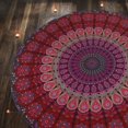 thumbnail image 1 of RAJRANG Tapiz redondo pequeño - Mandala chakra, estilo boho hippie, mantel redondo de algodón puro para playa, picnic y camping - rosa y morado - 48 pulgadas, 1 of 4