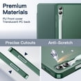thumbnail image 3 of JETech Case for Samsung Galaxy Tab S9 FE+ / S9 FE Plus 12.4-Inch, Slim Translucent Back Tri-Fold Stand Protective Tablet Cover, Support S Pen Charging, Auto Wake/Sleep (Midnight Green), 3 of 7