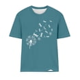 thumbnail image 4 of Fiudx Camisas de Mujer Blusa de Manga Corta con Cuello En V y Estampado Informal para Mujer, 4 of 4
